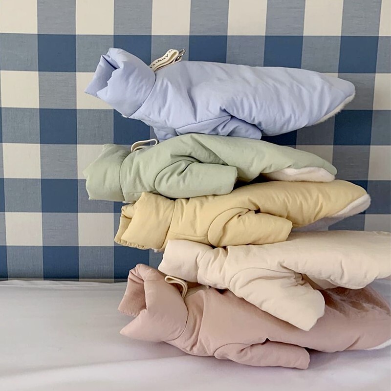 Slatka ružičasta odjeća za pse Zadebljani pamučni kaput za kućne ljubimce Zimska topla odjeća za štene Teddy Mekani kaput s puhom Jednobojna odjeća na dvije noge