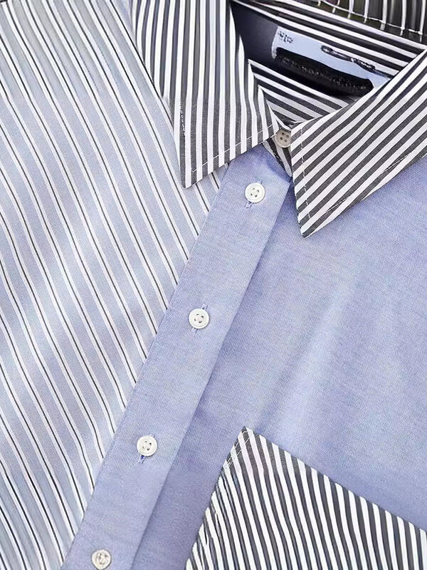 Κομψό πουκάμισο με μακρυμάνικο μονό στήθος, φθινόπωρο 2024 Νέο 3WM1621