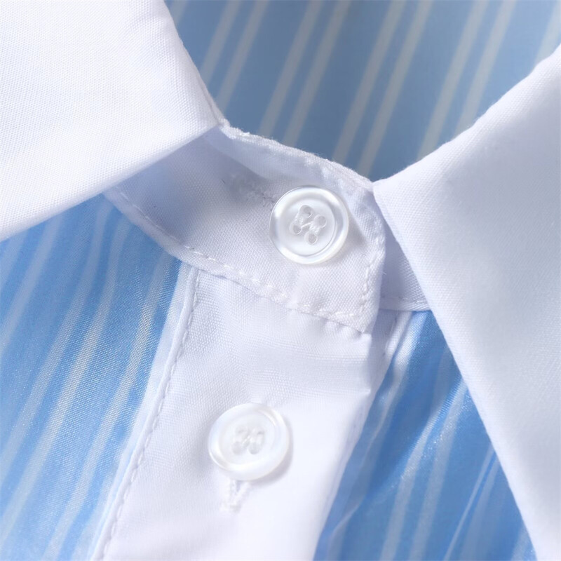 Zach Ailsa 2024 Άνοιξη Νέο προϊόν Γυναικεία μόδα casual polo γιακάς μακρυμάνικο ριγέ διαφανές πουκάμισο από σκληρό νήμα