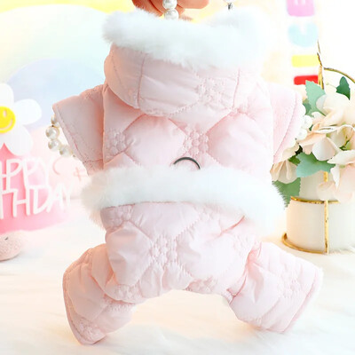 Lllypop Winter Dog Onesie Snowsuit Hoodie Ζεστό Fleece Ολόσωμη φόρμα για κατοικίδια Ρούχα για σκύλους για μικρά σκυλιά