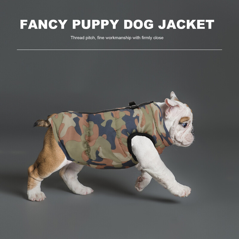 Pet Dog Petpy Αμάνικο παλτό με βαμβακερό γιλέκο - Μέγεθος M (Camouflage) Μπουφάν για σκύλους Puppy jacket
