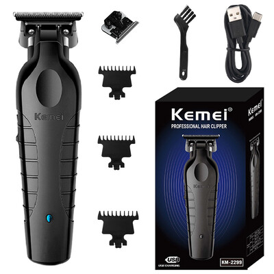 Kemei 2299 Barber Безжичен тример за коса 0 mm Zero Gapped Carving Clipper Detailer Професионална електрическа машина за финишно рязане