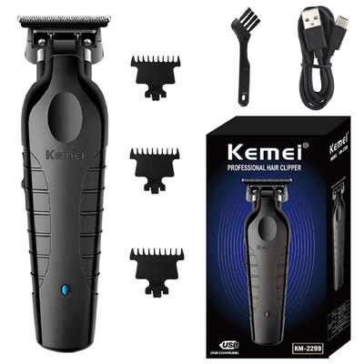 Kemei 2299 Barber Безжичен тример за коса 0 mm Zero Gapped Carving Clipper Detailer Професионална електрическа машина за финишно рязане