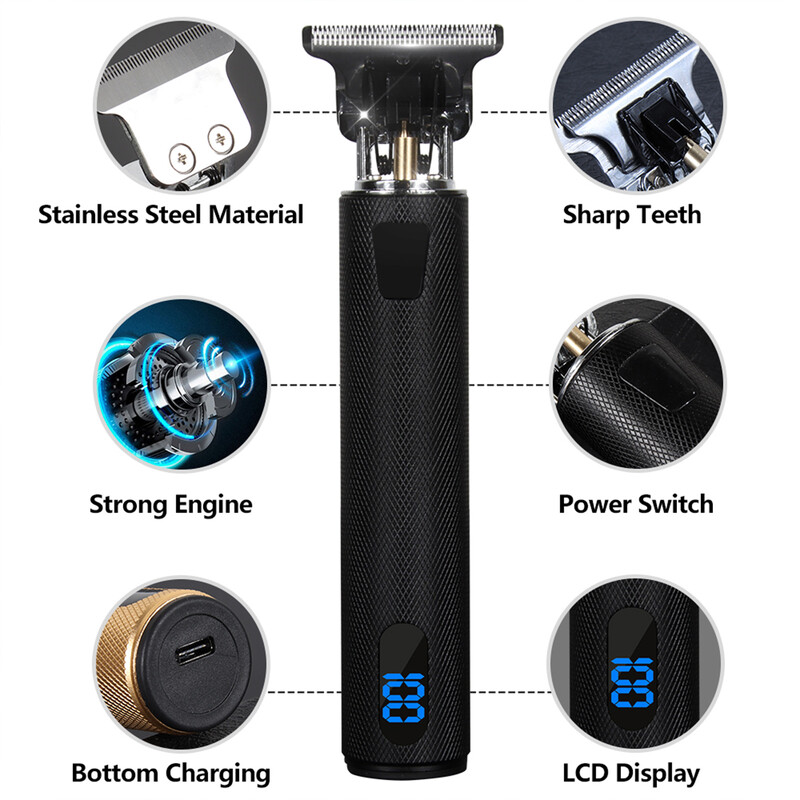 HIENA T9 Trimeri za kosu starinska mašina za šišanje kose profesionalni brijački strojevi s teksturom protiv klizanja Bežični brijač za bradu