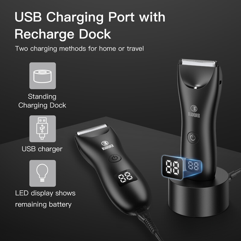 Profesionalni trimer za šišanje dlačica na preponama Kuglični brijač za muškarce Mašina za njegu tijela Punjivi keramički trimer Bikini epilator