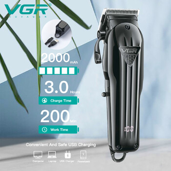 VGR Hair Clipper Professional Hair Clipper Rechargeable Barber Hair Trimmer Cordless Haircut Clipper for Men V-282 V-982