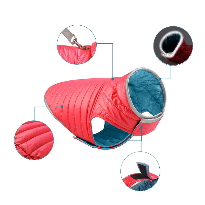 Vodootporna puhasta jakna za štene za male srednje pse, zimska reverzibilna odjeća za kućne ljubimce Shiba Inu Pug Corgi Kaput Mascotas odjeća