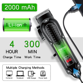 Hiena HYN-212 Electric Hair Clipper UBS Επαναφορτιζόμενη ασύρματη κουρευτική για γένια Ανδρικό Ισχυρό ηλεκτρικό εργαλείο κούρεμα μαλλιών