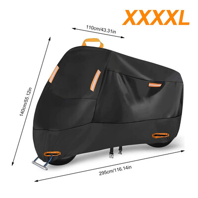 Motorkerékpár huzat egész évszakban vízálló univerzális kültéri védelem por ellen törmelék UV védelem 210D vastag Oxford M-XXXXL