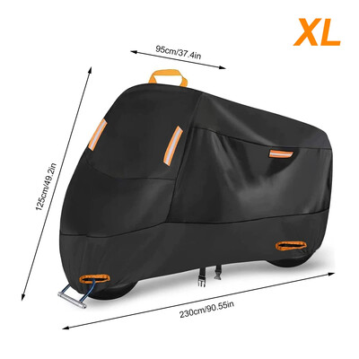 Motorkerékpár huzat egész évszakban vízálló univerzális kültéri védelem por ellen törmelék UV védelem 210D vastag Oxford M-XXXXL