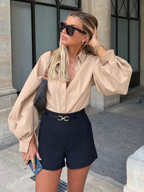 Γυναικείο Vintage Κομψό Γυναικείο Πουκάμισο Μπλούζα με Φανάρι Basic Top Casual Κουμπί Γυναικείο Γραφείο Γυναικείο πουκάμισο Γυναικείο