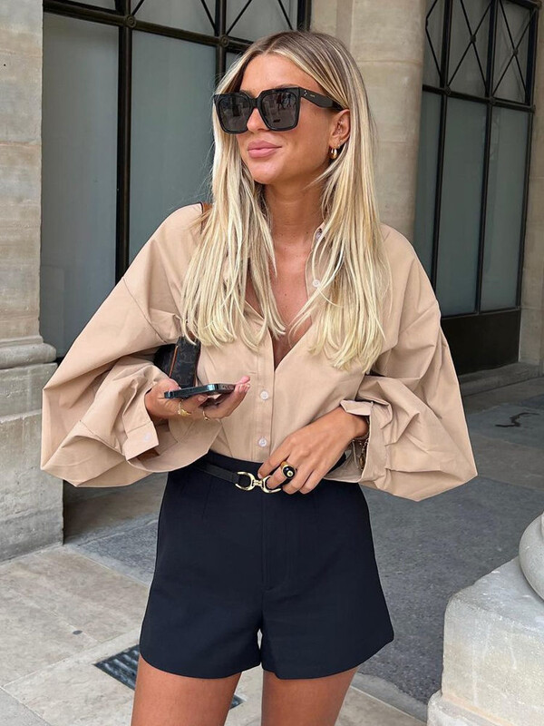 Γυναικείο Vintage Κομψό Γυναικείο Πουκάμισο Μπλούζα με Φανάρι Basic Top Casual Κουμπί Γυναικείο Γραφείο Γυναικείο πουκάμισο Γυναικείο