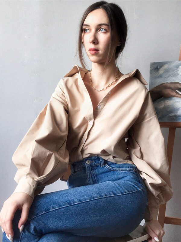 Γυναικείο Vintage Κομψό Γυναικείο Πουκάμισο Μπλούζα με Φανάρι Basic Top Casual Κουμπί Γυναικείο Γραφείο Γυναικείο πουκάμισο Γυναικείο