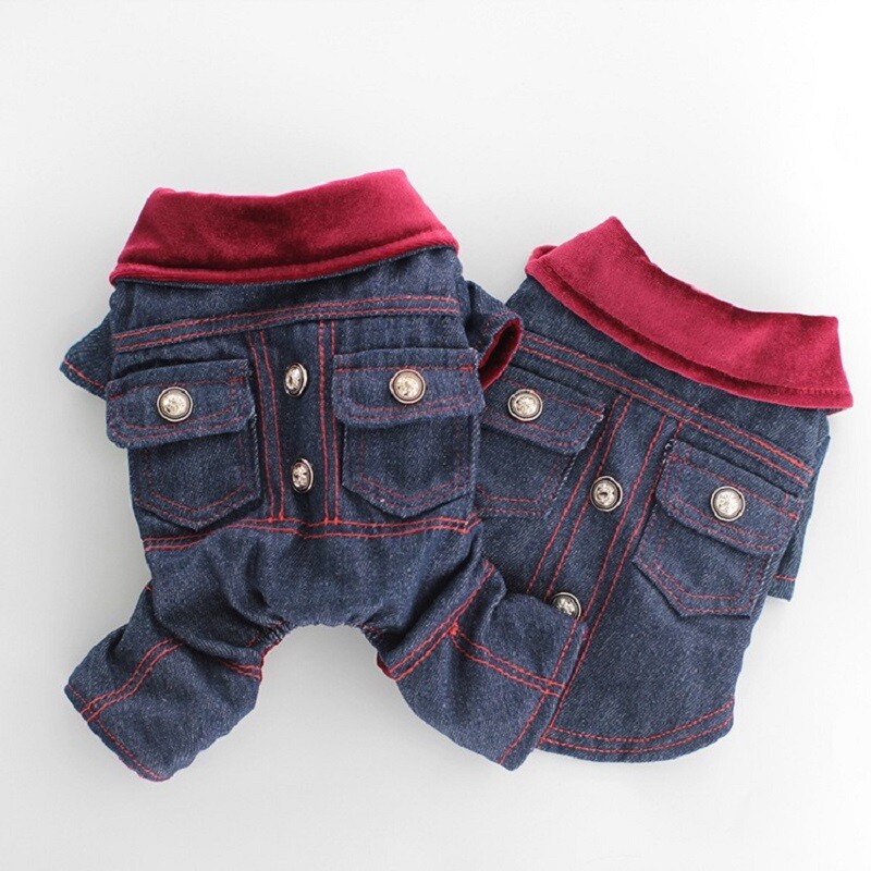 Dizajnerski kaput za pse Topli traper odijelo od flisa za slobodno vrijeme Zimski kombinezon za pse Modni lizalica u korejskom stilu