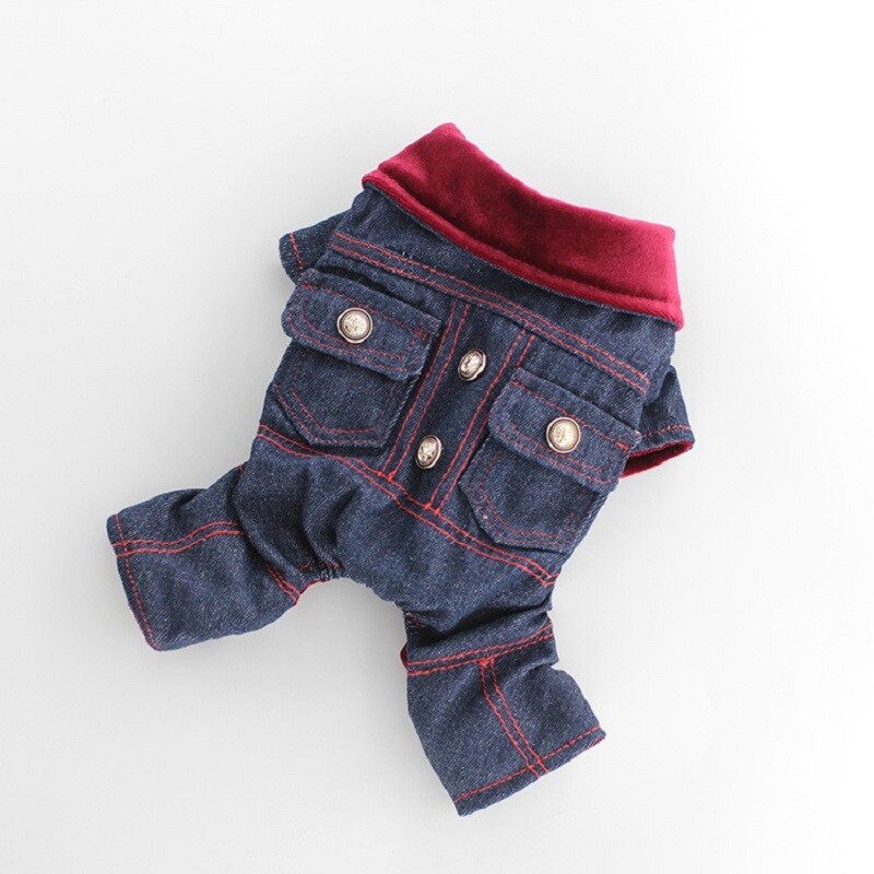 Dizajnerski kaput za pse Topli traper odijelo od flisa za slobodno vrijeme Zimski kombinezon za pse Modni lizalica u korejskom stilu