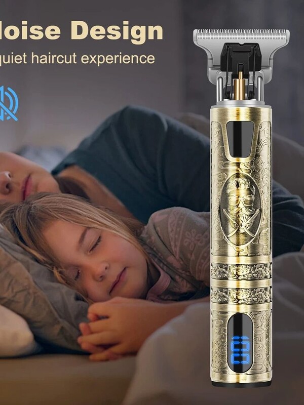 Profesionāls matu griezējs Barber Bezvada matu griešanas mašīnas ar nulles spraugām ar LCD displeju Vīriešu bārdas trimmeris T ieliktņi skuvekļi