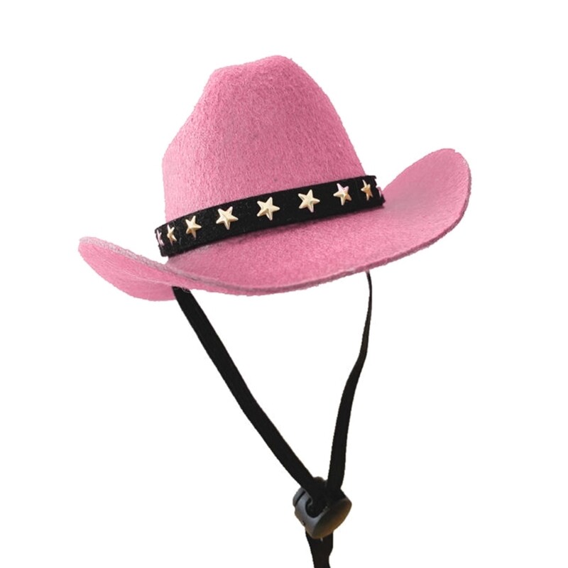 67JB Smiješni mačji šešir Kaubojski šešir Kostim Rođendanski ljubimac Vestern Kaubojka Dodaci