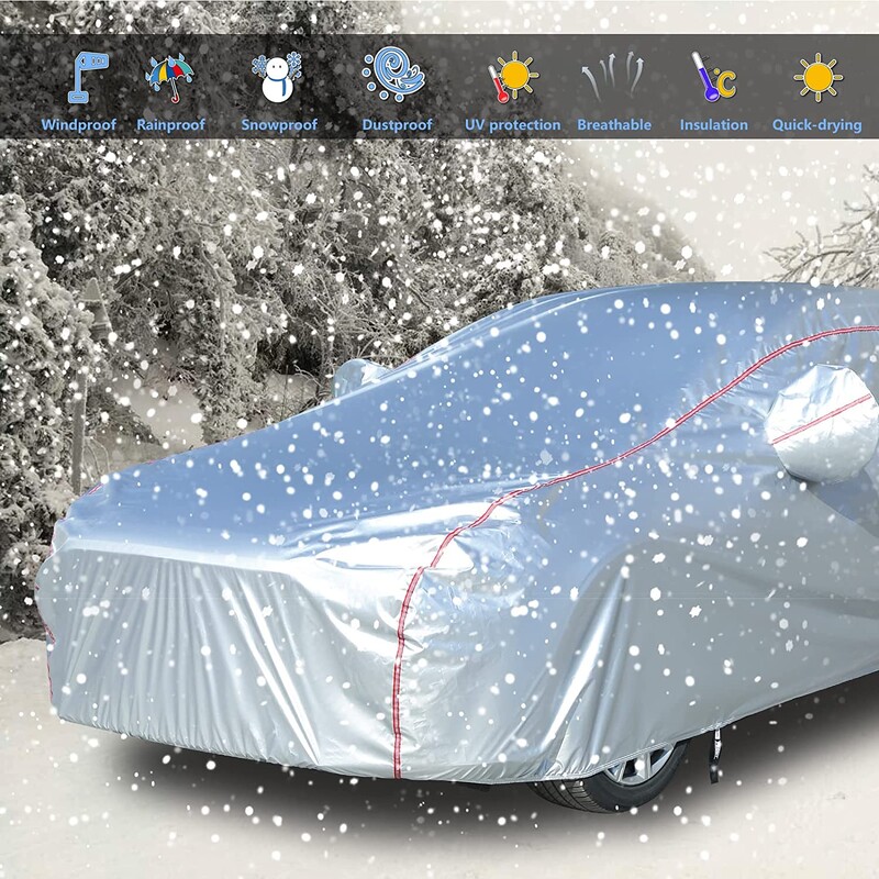 Univerzalna navlaka za automobil Dizajn patentnog zatvarača Vodootporna navlaka za automobil otporna na UV zrake otporna na vjetar za sve vremenske uvjete u zatvorenom prostoru na otvorenom Fit limuzina hatchback SUV