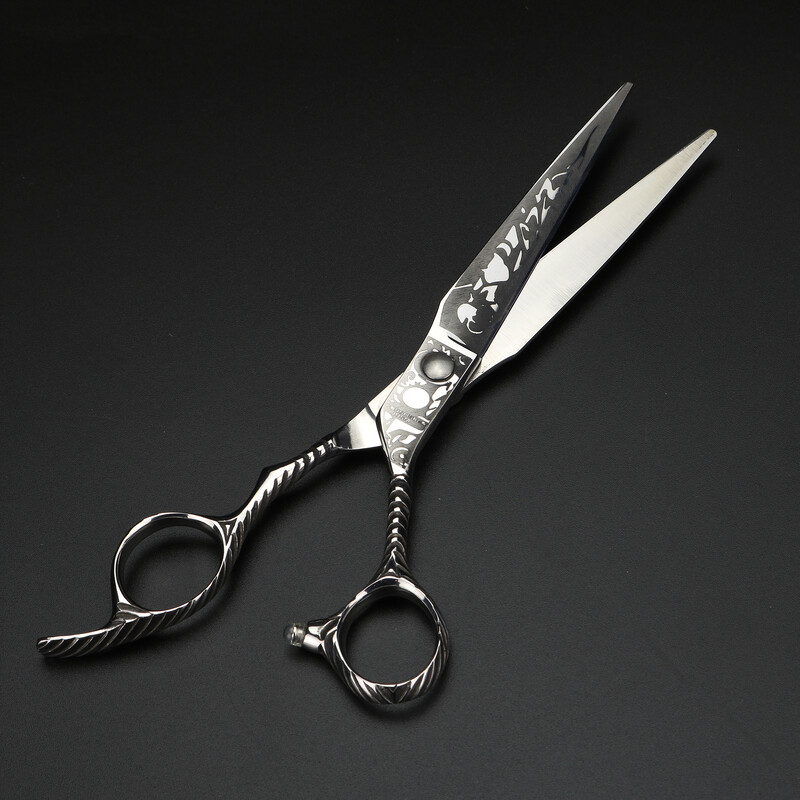 XUANFENG 7-inčne škare s laserskim uzorkom, čelične frizerske škare za šišanje i škare za stanjivanje