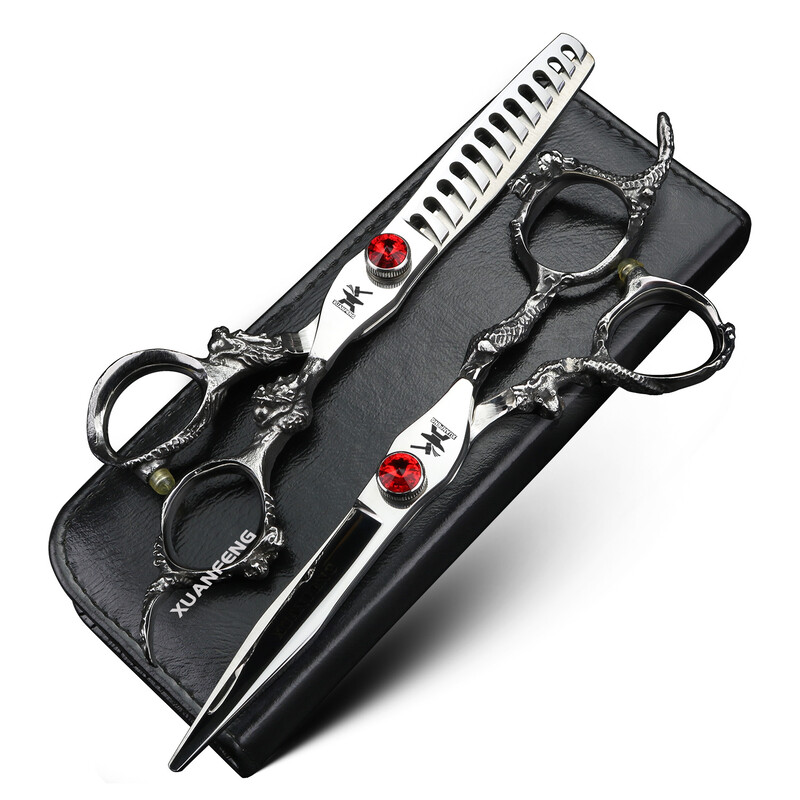 Škare za kosu sa zmajevom drškom od 6 inča, frizerski alati za oblikovanje, škare za rezanje i škare za stanjivanje