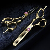 XUANFENG 5 ιντσών Golden Barber Scissors Hair Gallery Εργαλεία styling Cutting Scissors and Thinning Scissors Collection