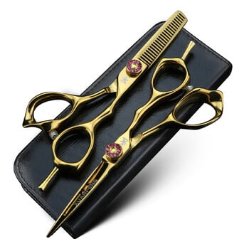 XUANFENG 5 ιντσών Golden Barber Scissors Hair Gallery Εργαλεία styling Cutting Scissors and Thinning Scissors Collection