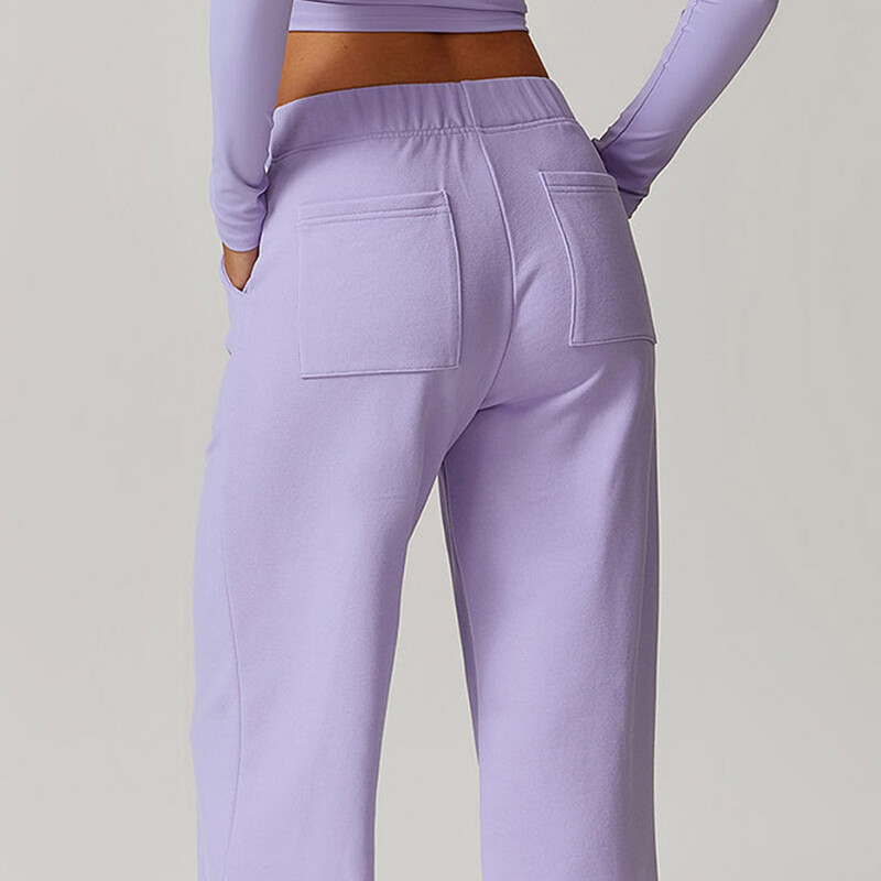 Jesen zima Ženski sportski komplet širokih nogavica Majica dugih rukava Yoga Set Trenirke za vježbanje Odjeća za teretanu Fitness odijelo visoke kvalitete