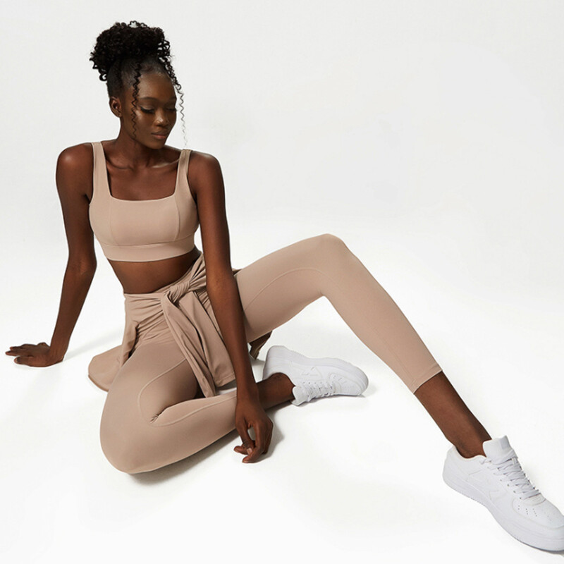 Komplet za fitness jogu od 3 komada Ženska sportska odjeća za vježbanje Majica dugih rukava Grudnjaci za teretanu Tajice visokog struka Sportska odjeća koja pristaje