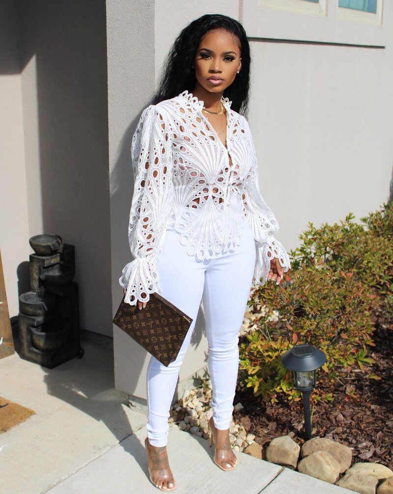 HGTE Nova elegantna mrežasta čipkasta košulja s izdubljenim dugim rukavima Prozirna gornja bluza Odjeća Dashiki afričke košulje za žene