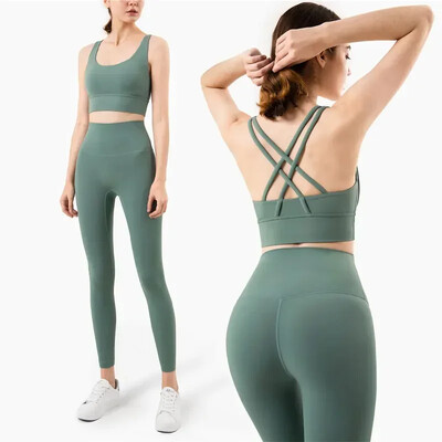 Stown Sportswear Σετ Γιόγκα Κολάν και μπλούζες γυμναστική Αθλητικές στολές γυμναστικής Ρούχα γιόγκα Κολάν χωρίς ραφή Γυναικεία μπλουζάκια παντελόνι