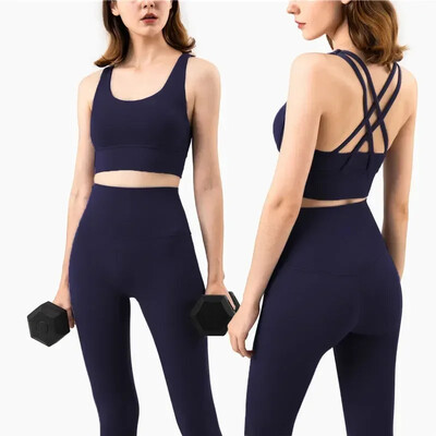 Stown Sportswear Σετ Γιόγκα Κολάν και μπλούζες γυμναστική Αθλητικές στολές γυμναστικής Ρούχα γιόγκα Κολάν χωρίς ραφή Γυναικεία μπλουζάκια παντελόνι