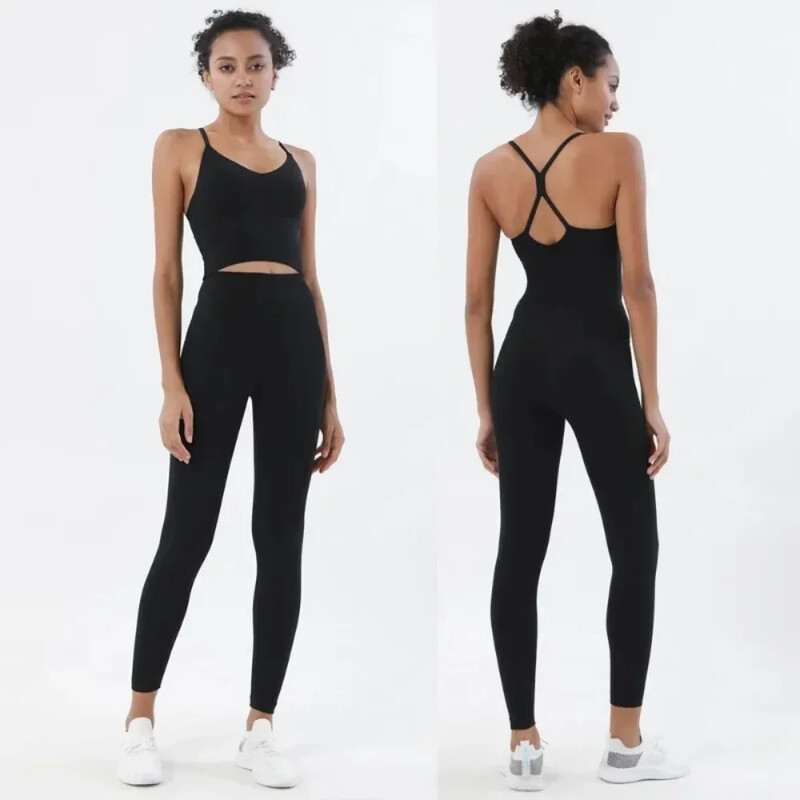 Sportmelltartó és leggings, kétrészes szettek Női ruhák Meztelen Feeling Edzőterem Női Fitness Szett Edzés Ruházat Női Sportkészlet