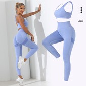 Yoga Basic 2 τμχ Σετ γυμναστικής φόρμας γυμναστικής χωρίς ραφές High Stretch Σετ φόρμας γιόγκα Crisscross πίσω Cami Κολάν ελέγχου κοιλιάς που αγκαλιάζει τους γοφούς