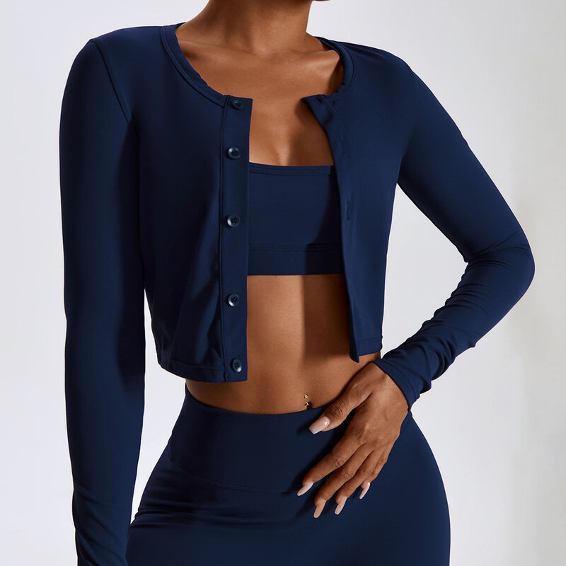 Ženska jakna za trčanje, majica s dugim rukavima za jogu, sportski, uski, uski kaput Brzosušeća sportska odjeća za vježbanje