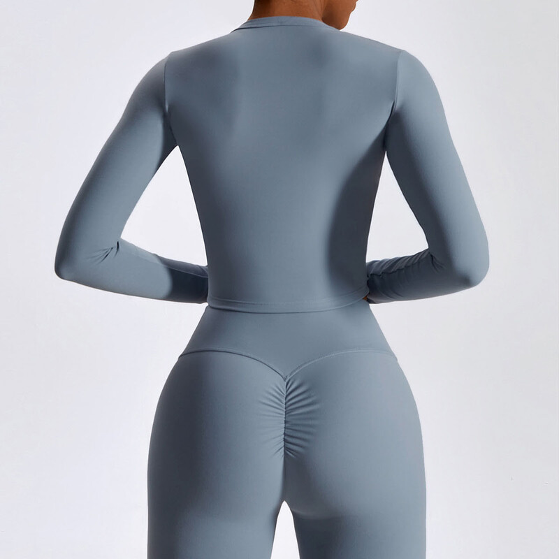 Ženska jakna za trčanje, majica s dugim rukavima za jogu, sportski, uski, uski kaput Brzosušeća sportska odjeća za vježbanje