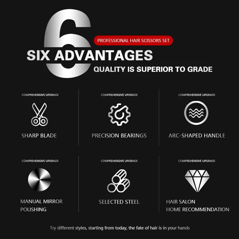 8 inča 440c frizerske škare Salon Ravni rezovi Stroj za šišanje od nehrđajućeg čelika Alati za stanjivanje kose