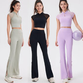 Two Pieces Fitness Set Yoga Γυναικεία βουτυρώδη μαλακή φόρμα γυμναστικής Super Stretch Αναπνεύσιμη Γρήγορη Στεγνότητα Αθλητικά Ρούχα γυμναστικής