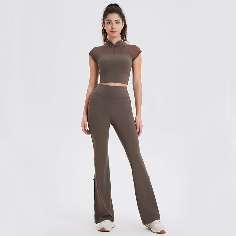 Dvodijelni set za fitness jogu, ženska, mekana, super rastezljiva odijelo za teretanu, brzo sušeće, fitness sportska odjeća za vježbanje