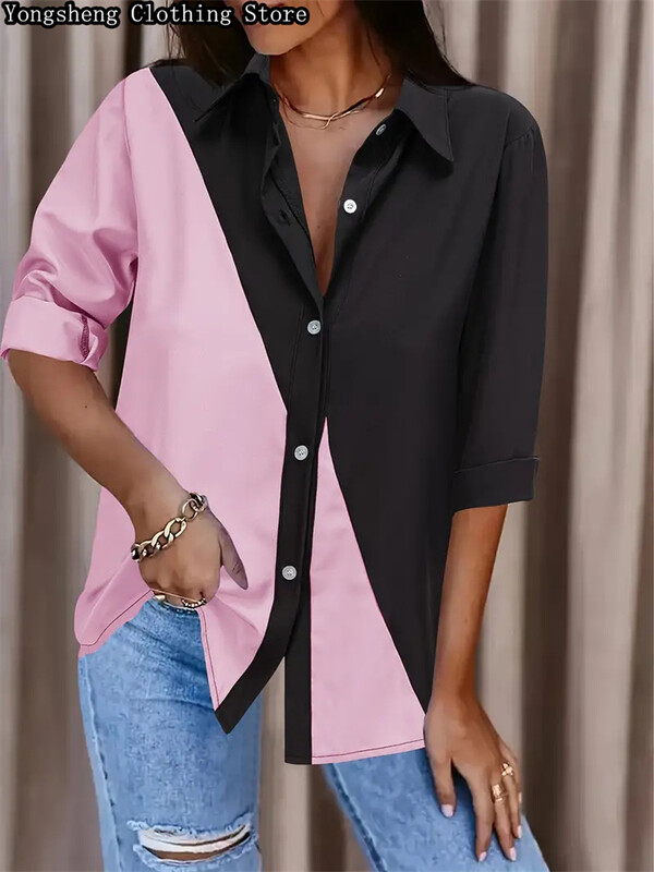 Ljetna ženska košulja od ledene svile s dugim rukavima za ljeto 2024., europski vrući novi stil, popularna havajska odjeća za odmor