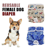Πλένεται πάνα για θηλυκό σκυλί Pet Physiological Sanitary Pants Cartoon Print Επαναχρησιμοποιήσιμες πάνες Belly Wrap πάνες για εκπαίδευση κουταβιών