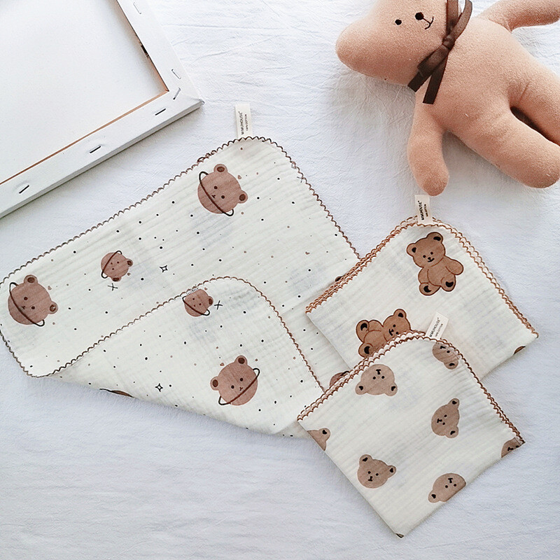 Pamučni dječji ručnik za lice Predmeti za novorođenčad 4-slojni muslinski dječji rupčić Rupčić s mekanom slinom Trokut Krpe za podrigivanje za hranjenje