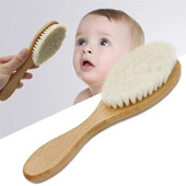 Uus Baby Care Pure Natural Wool Baby puidust hari kammihari Baby juuksehari vastsündinu juuksehari imikute kammipea masseerija