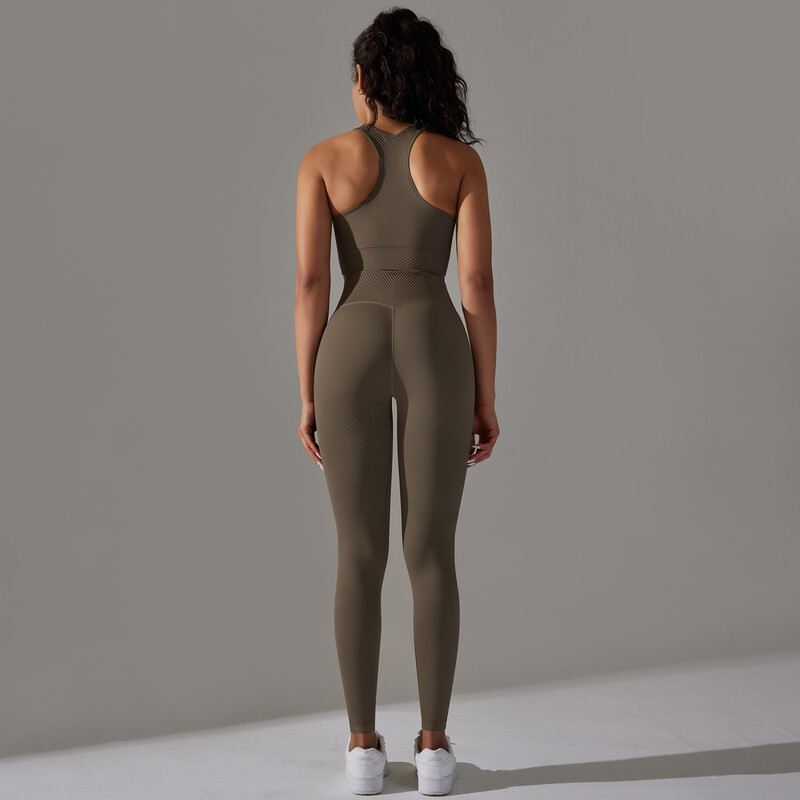 2kom ženski set za jogu Grudnjak Tajice Trenirka za fitness Bešavna sportska odjeća Tajice za trčanje Sportski kompleti Prsluk za vježbanje Odjeća