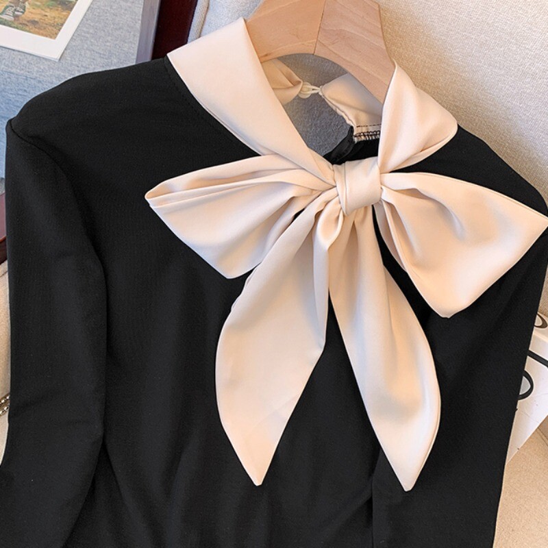 OCEANLOVE Jesen Zima Ženske košulje i bluze od flisa Korejska moda Slatke bluze Mujer Elegantne jednostavne šik majice s velikom mašnom