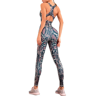 2022, primăvară, vară, nou set sutien sport + jambiere, pentru femei, cu imprimeu din piele de șarpe, cu uscare rapidă, pantaloni de yoga cu talie înaltă, costum fitness din două piese