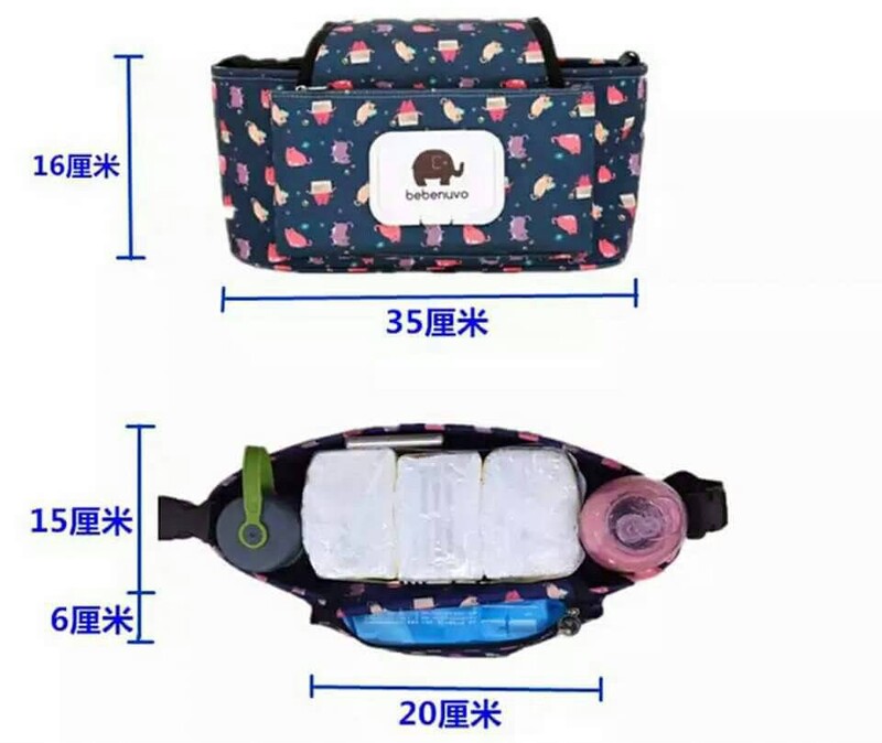 Torba za pelene Crtić Organizator za dječja kolica Torbe za pelene Kolica Kolica Kuka za košaru Kolica Dodaci za kolica