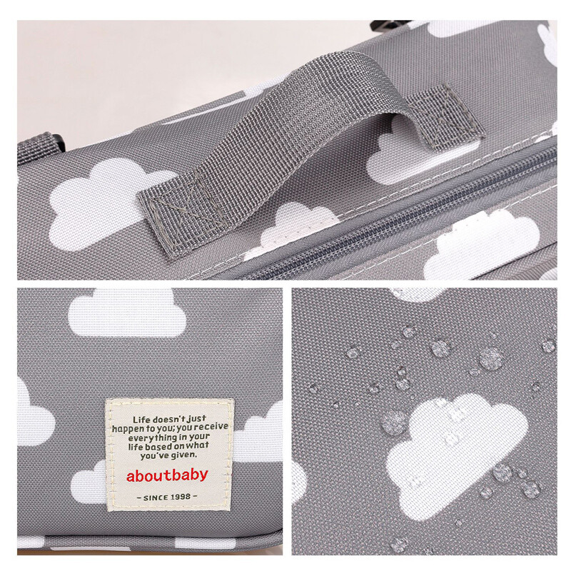 Φορητή τσάντα πάνας θηλασμού πολυεστερική αδιάβροχη τσάντα αποθήκευσης παιδικού καροτσιού για μητέρα και παιδί