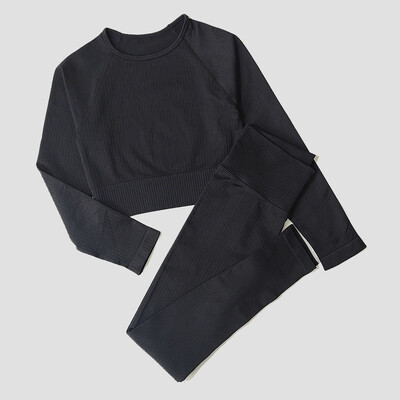 Îmbrăcăminte sport pentru femei Set de yoga Îmbrăcăminte de antrenament Îmbrăcăminte atletică Sport Sală de gimnastică Jambiere fără sudură Fitness Sutien Crop Top Costum de yoga cu mâneci lungi