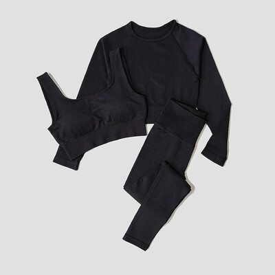 Îmbrăcăminte sport pentru femei Set de yoga Îmbrăcăminte de antrenament Îmbrăcăminte atletică Sport Sală de gimnastică Jambiere fără sudură Fitness Sutien Crop Top Costum de yoga cu mâneci lungi
