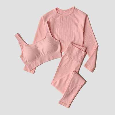 Îmbrăcăminte sport pentru femei Set de yoga Îmbrăcăminte de antrenament Îmbrăcăminte atletică Sport Sală de gimnastică Jambiere fără sudură Fitness Sutien Crop Top Costum de yoga cu mâneci lungi